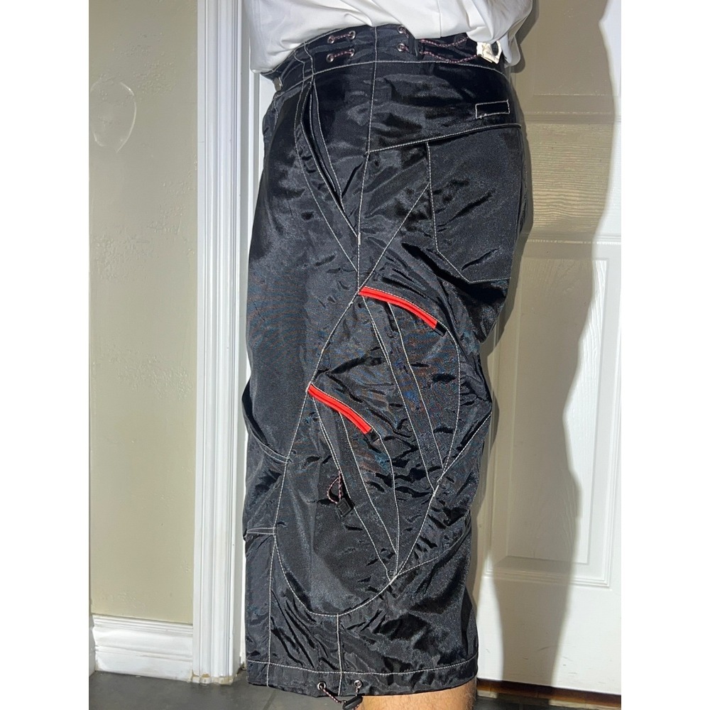 LA Cable Extreme Cable Jeans Co Mens 34 Black Tech Cargo Shorts Y2K Streetwear - Picture 14 of 16